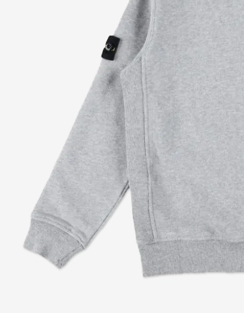 Stone Island Boys Organic Cotton Fleece Sweatshirt in Grey