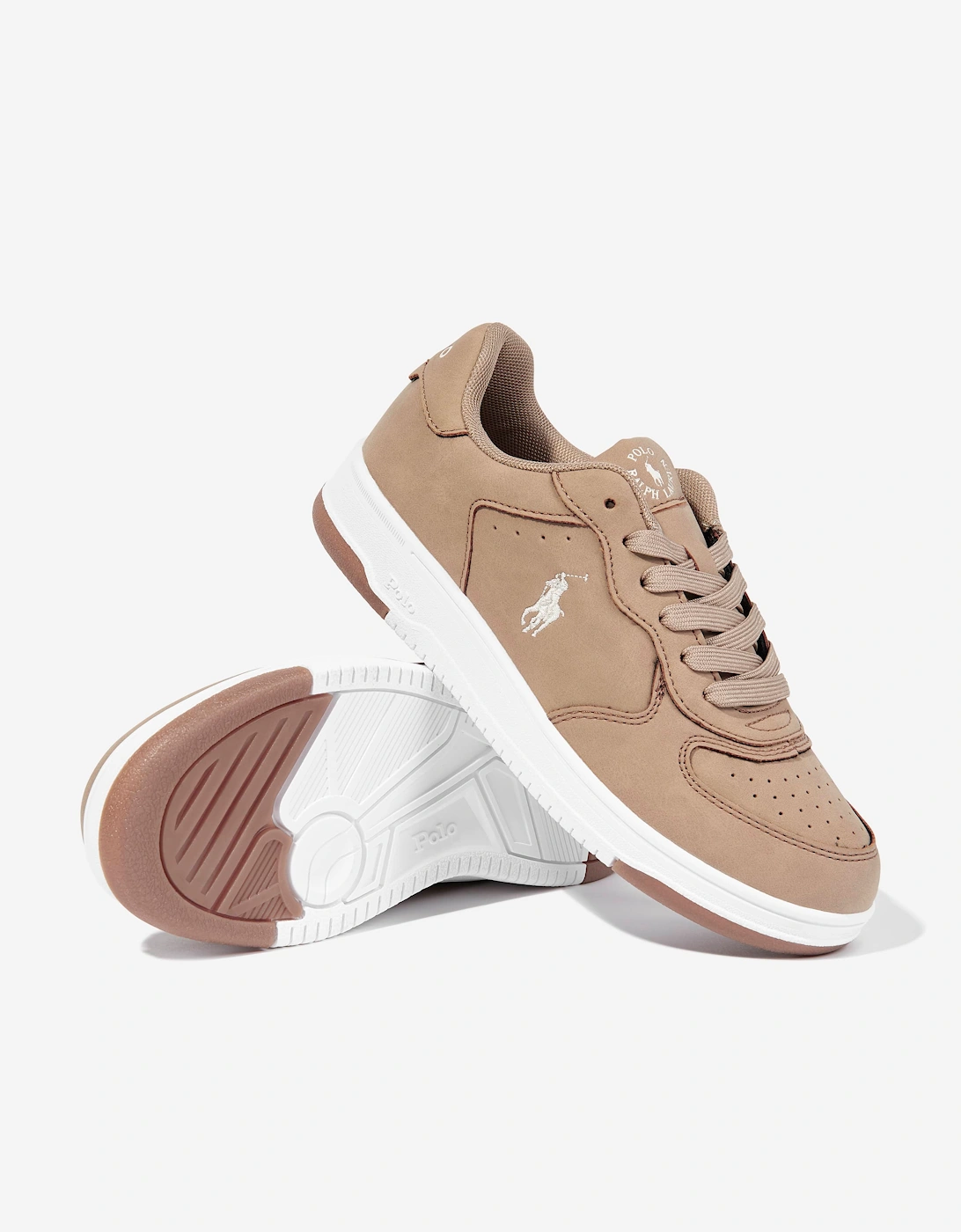 Ralph Lauren Boys Masters Court Trainers in Beige