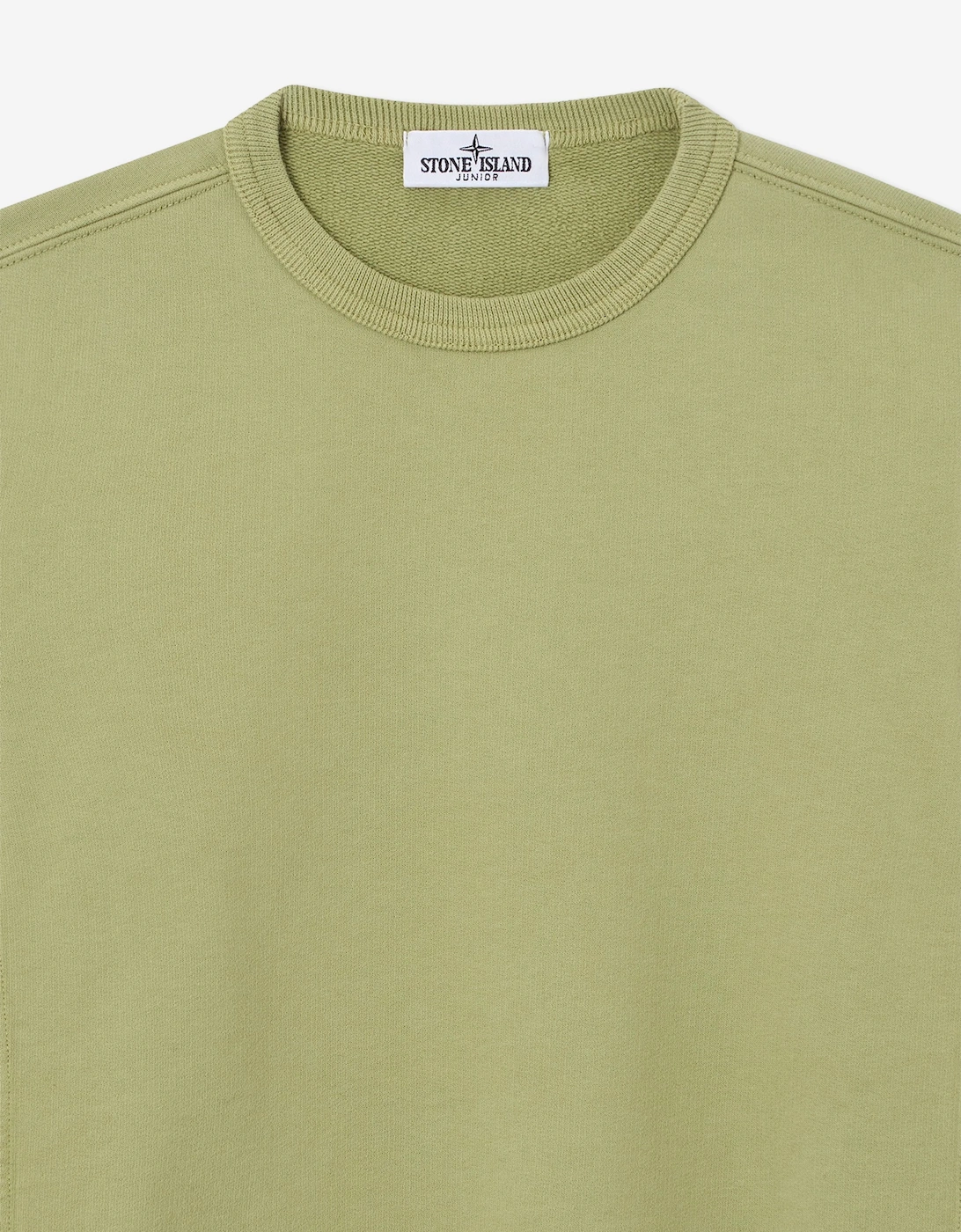Stone Island Boys Brushed Cotton Fleece Sweatshirt in Green