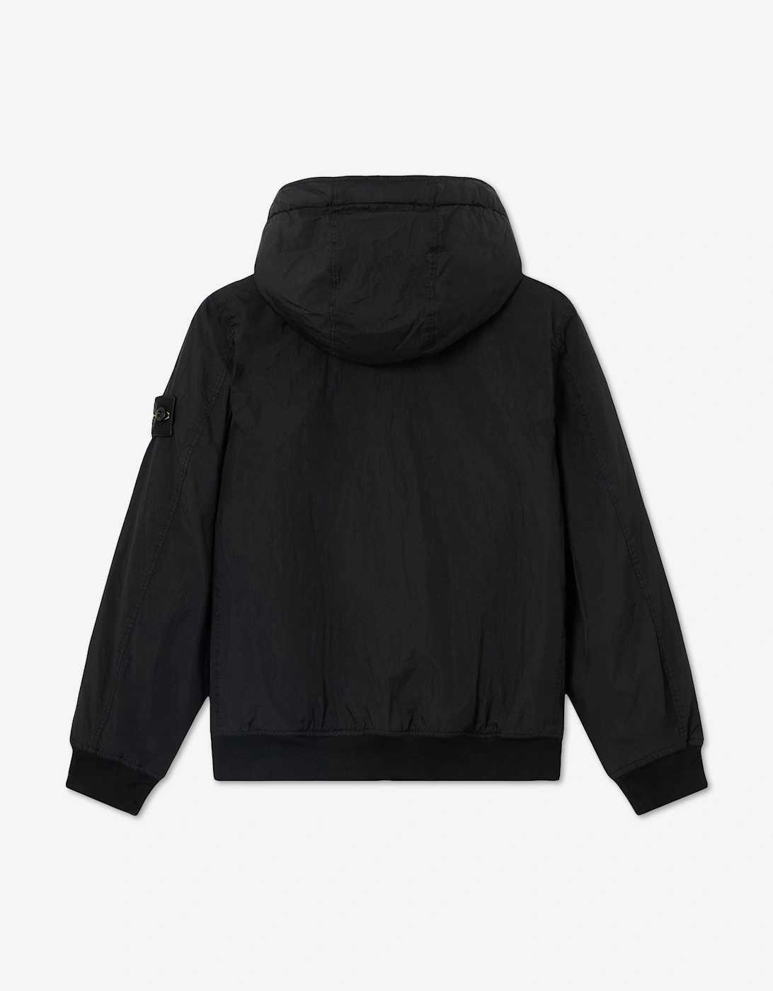 Stone Island Boys Crinkle Reps NY Hooded Jacket in Black