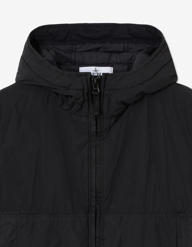 Stone Island Boys Crinkle Reps NY Hooded Jacket in Black