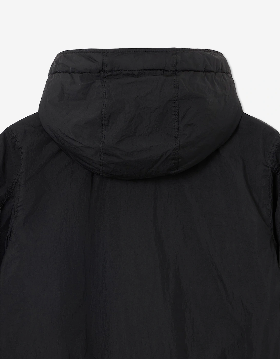 Stone Island Boys Crinkle Reps NY Hooded Jacket in Black
