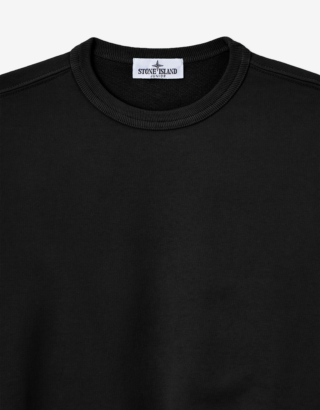 Stone Island Boys Brushed Cotton Fleece Sweatshirt in Black