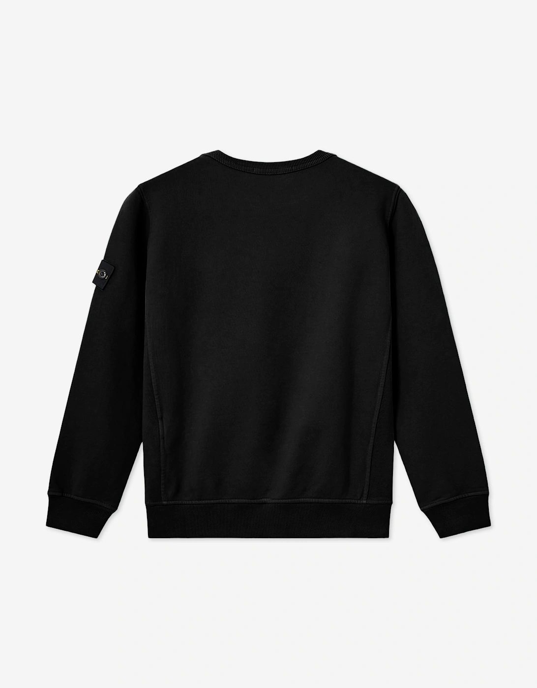 Stone Island Boys Brushed Cotton Fleece Sweatshirt in Black