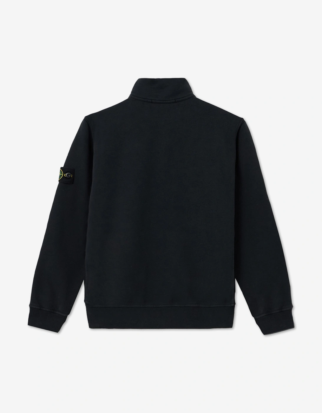 Stone Island Boys Brushed Organic Fleece Half Zip Sweatshirt in Black