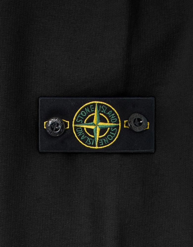 Stone Island Boys Brushed Cotton Fleece Sweatshirt in Black