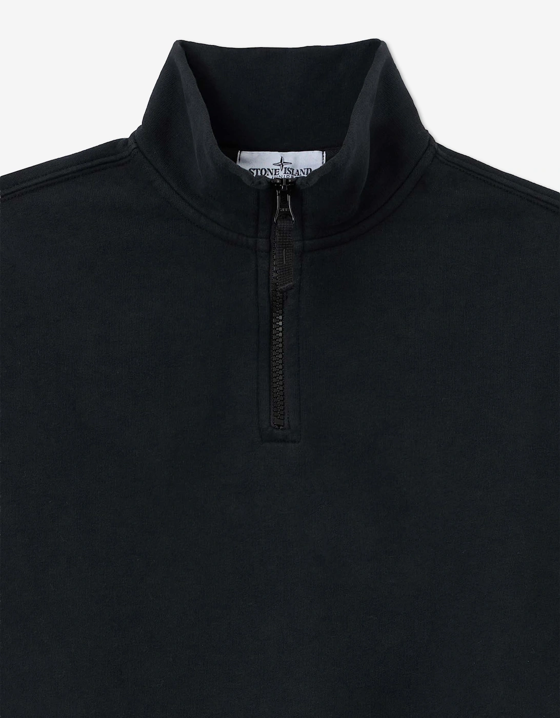 Stone Island Boys Brushed Organic Fleece Half Zip Sweatshirt in Black