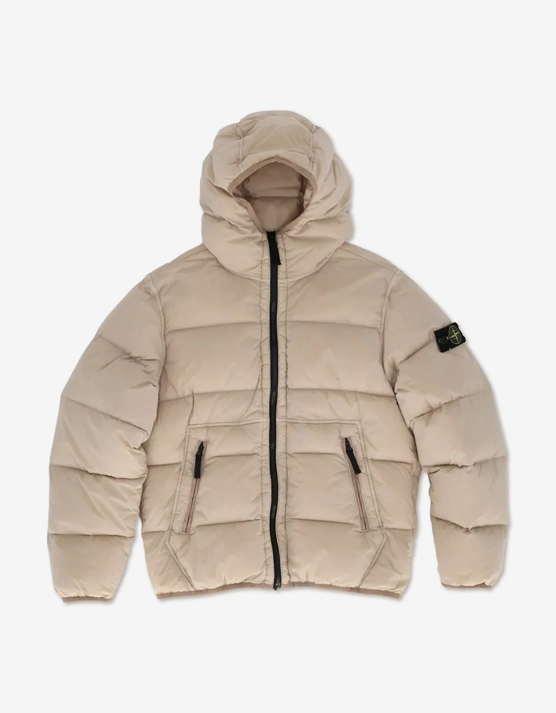 Stone Island Boys Seamless Tunnel Nylon Down Puffer Jacket in Beige
