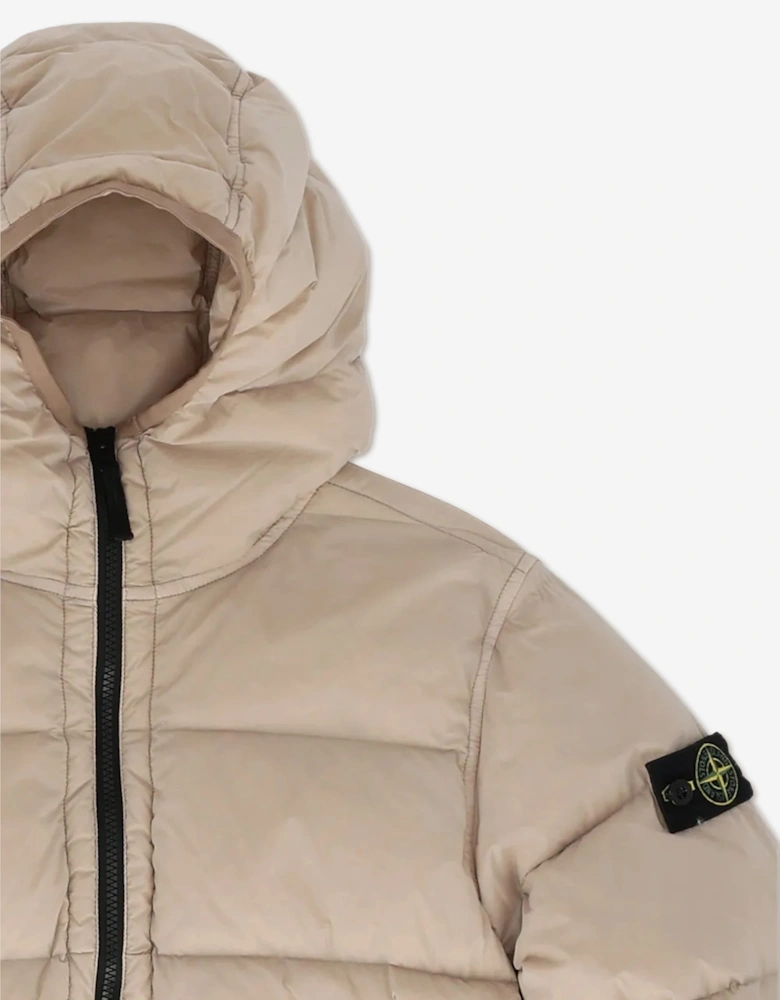 Stone Island Boys Seamless Tunnel Nylon Down Puffer Jacket in Beige