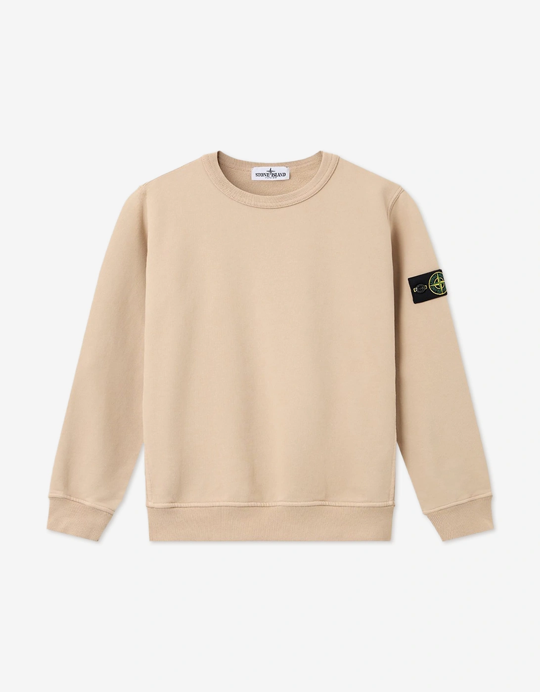 Stone Island Boys Brushed Cotton Fleece Sweatshirt in Beige