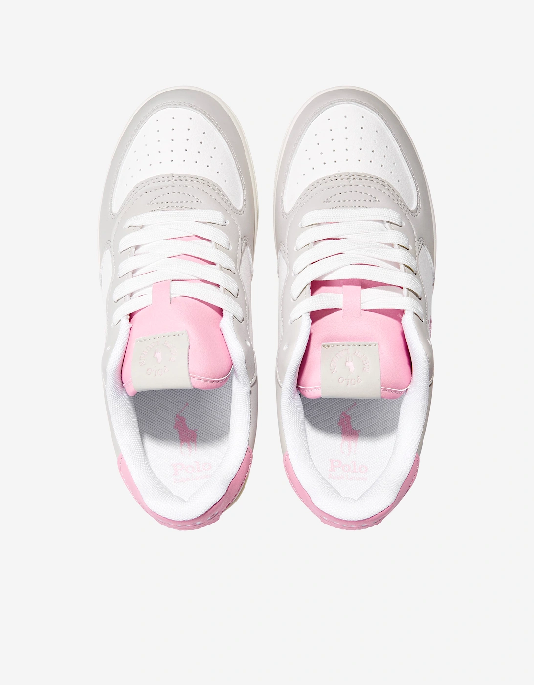 Ralph Lauren Girls Masters Court PS Trainers in Grey