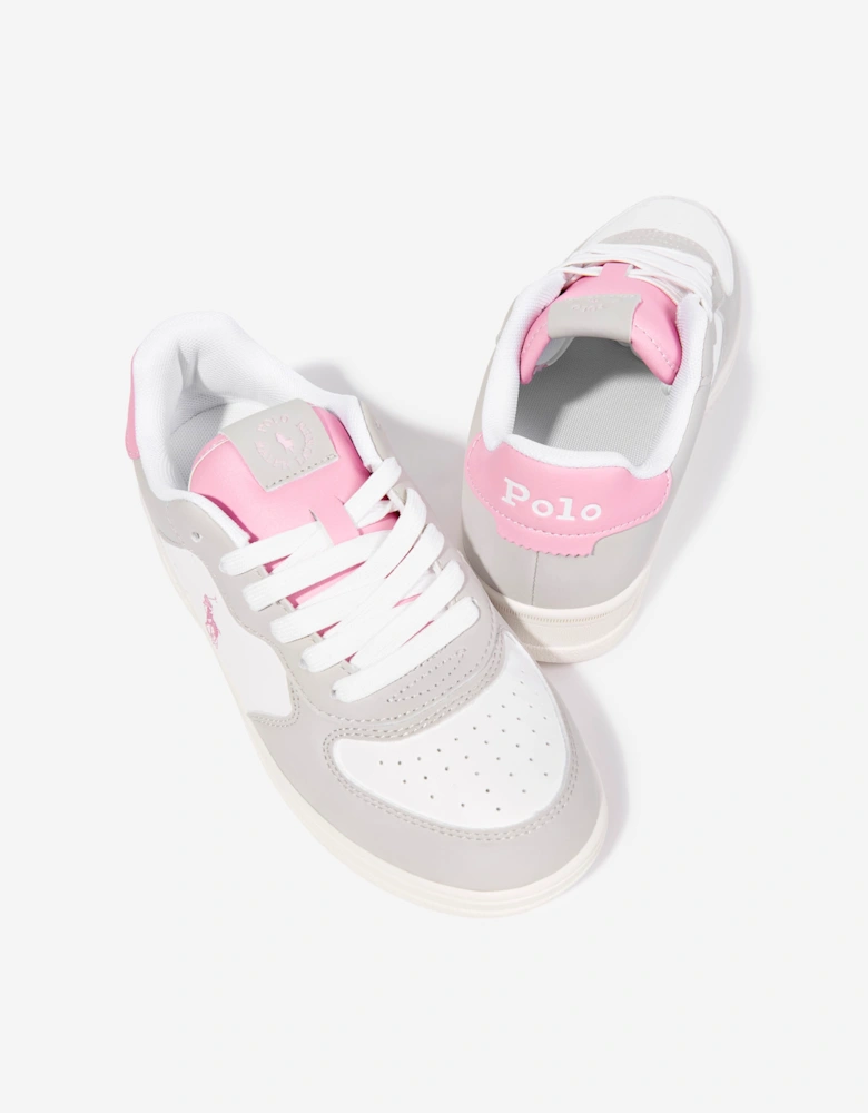 Ralph Lauren Girls Masters Court PS Trainers in Grey