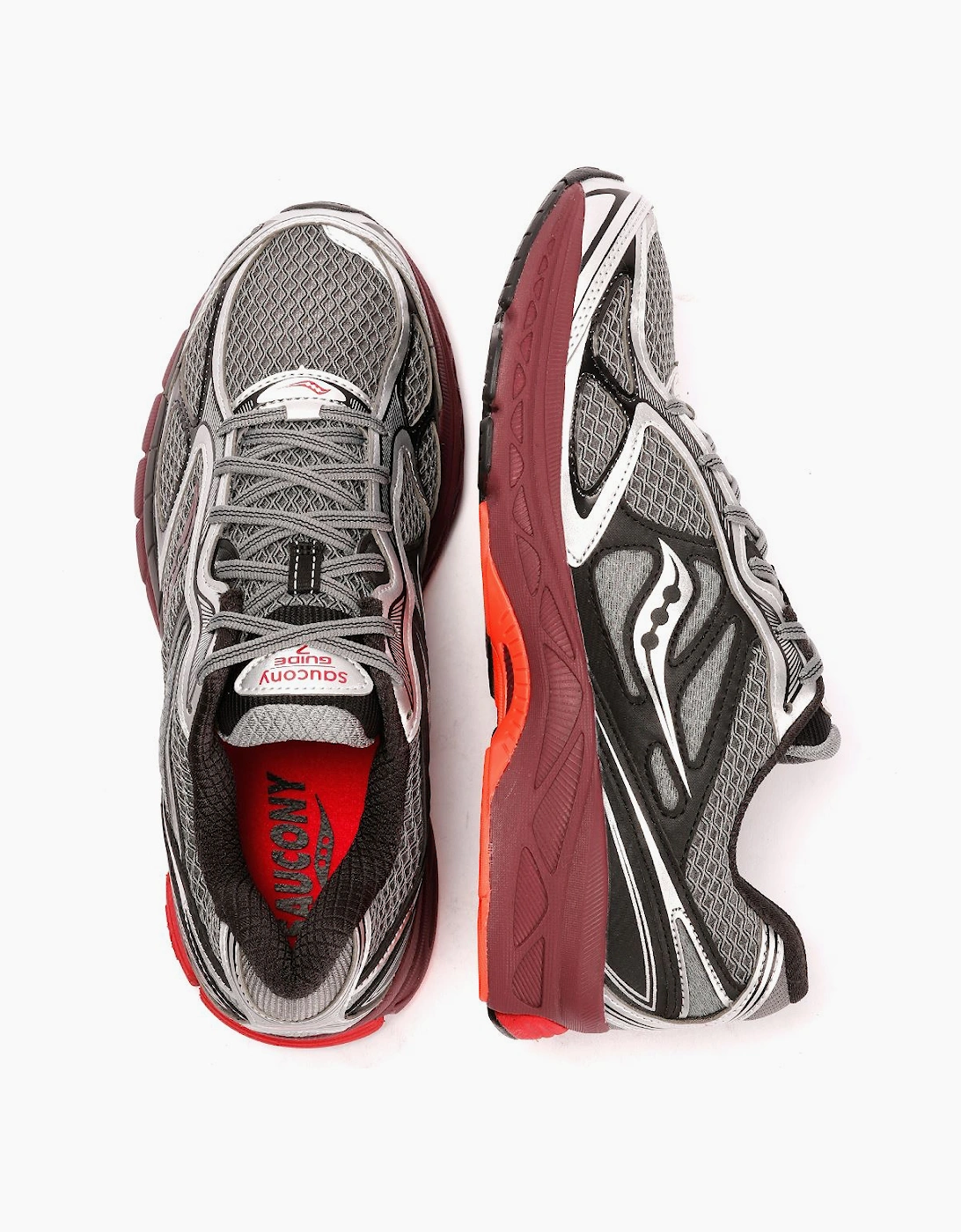 Saucony Progrid Guide 7 Men's Silver/Maroon Trainers