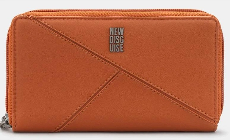 New Disguise Enigma Zip Round purse in tan Y1258