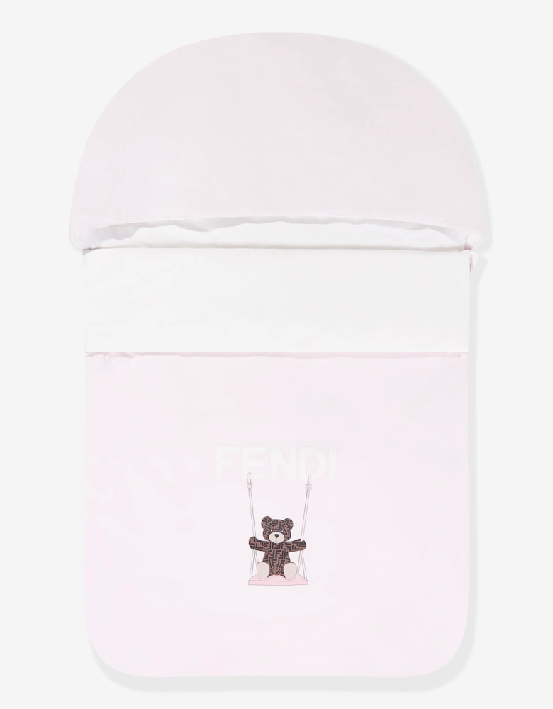 Fendi Baby Girls Bear Logo Nest in Pink (78cm)