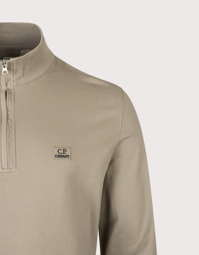 Stretch Piquet Quarter Zip Sweatshirt