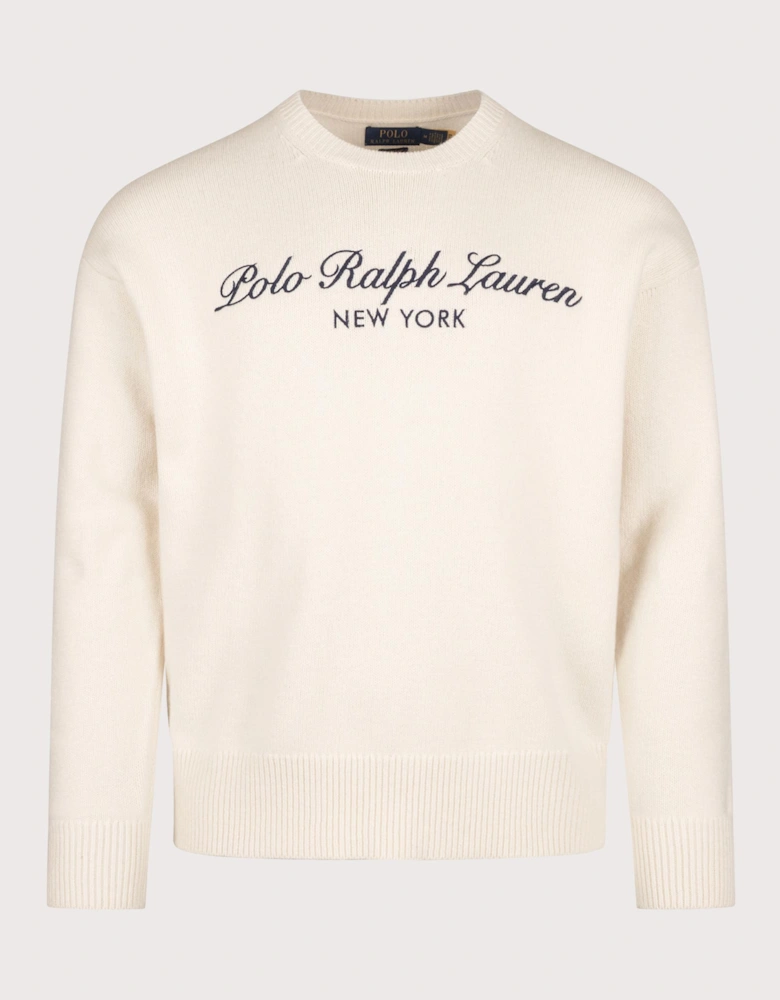 Relaxed Fit Wool Blend Knitted Jumper