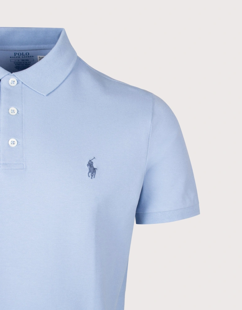 Custom Slim Fit Stretch Mesh Polo Shirt
