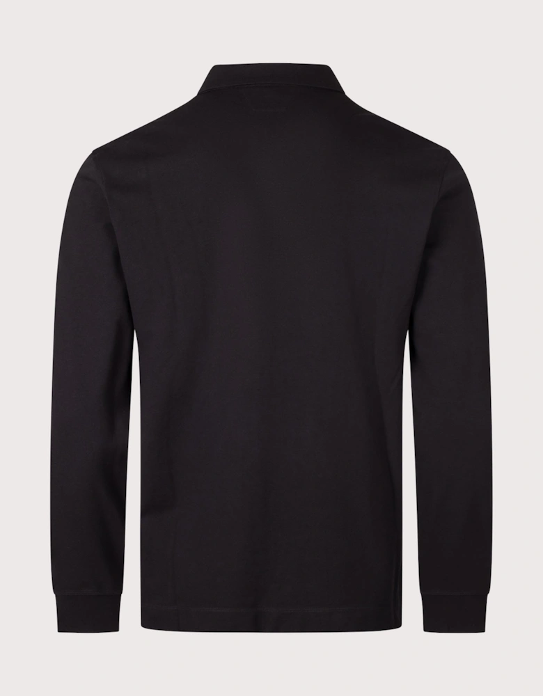 Long Sleeve Stretch Piquet Zip Polo Shirt