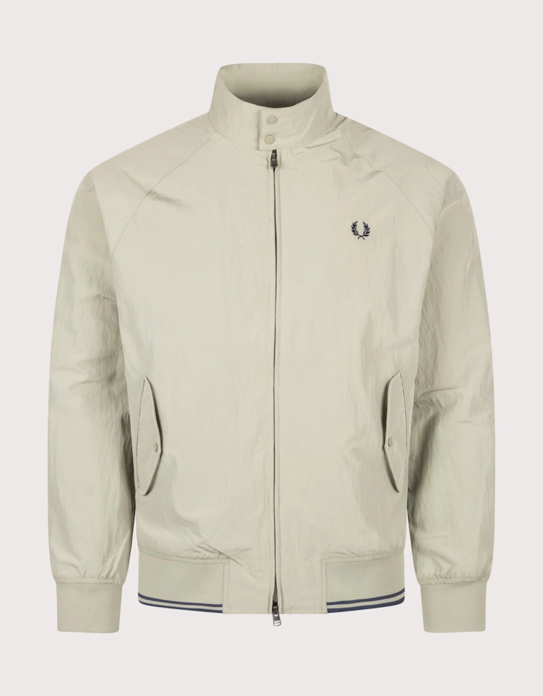 Regular Fit Crinkle Nylon Harrington Jacket