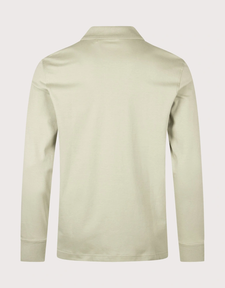 Regular Fit Piqué Interlock Long Sleeve Polo Shirt