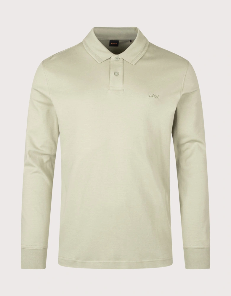 Regular Fit Piqué Interlock Long Sleeve Polo Shirt