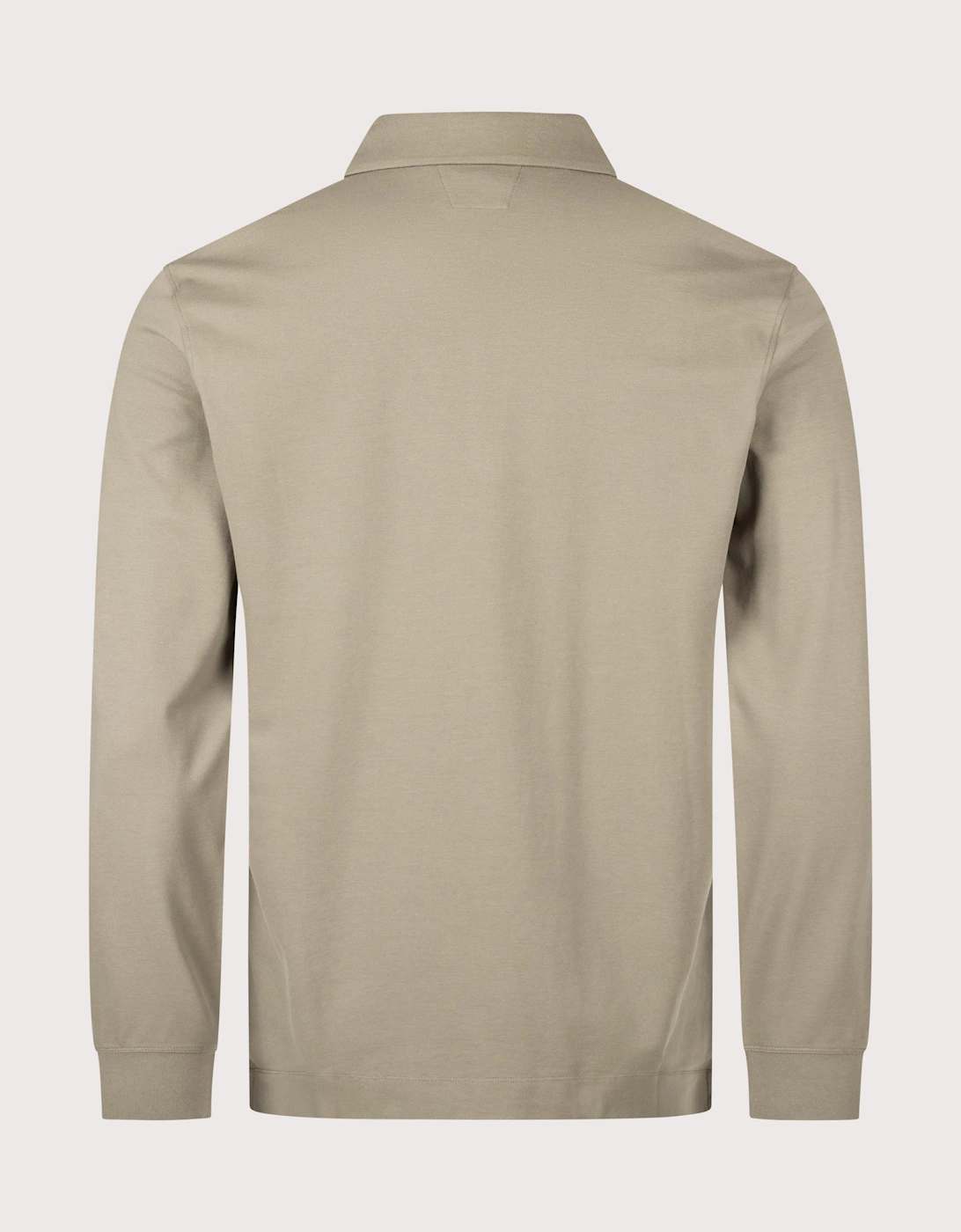 Long Sleeve Stretch Piquet Zip Polo Shirt