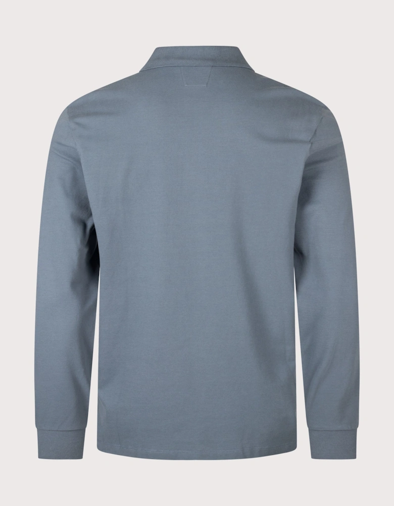 Long Sleeve Stretch Piquet Logo Polo Shirt