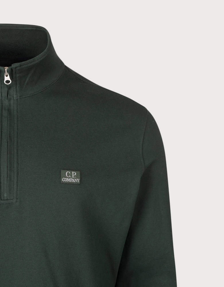 Stretch Piquet Quarter Zip Sweatshirt