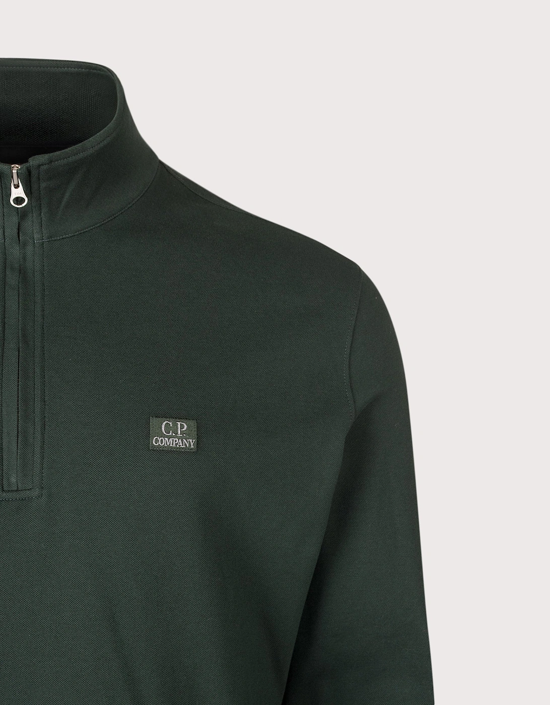 Stretch Piquet Quarter Zip Sweatshirt
