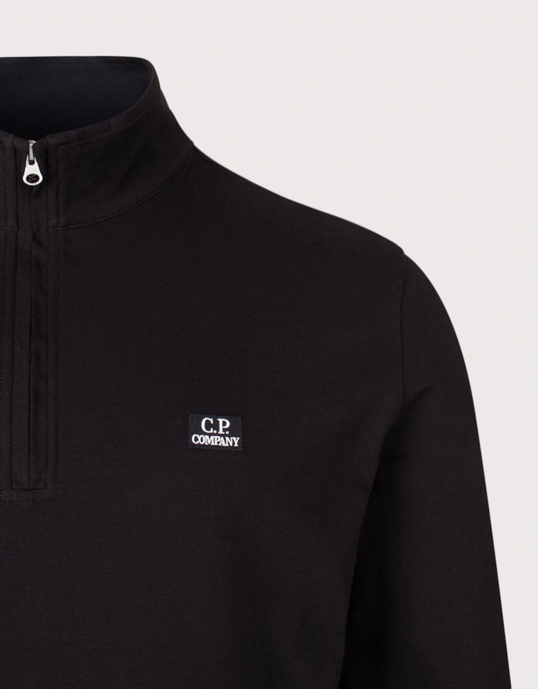 Stretch Piquet Quarter Zip Sweatshirt