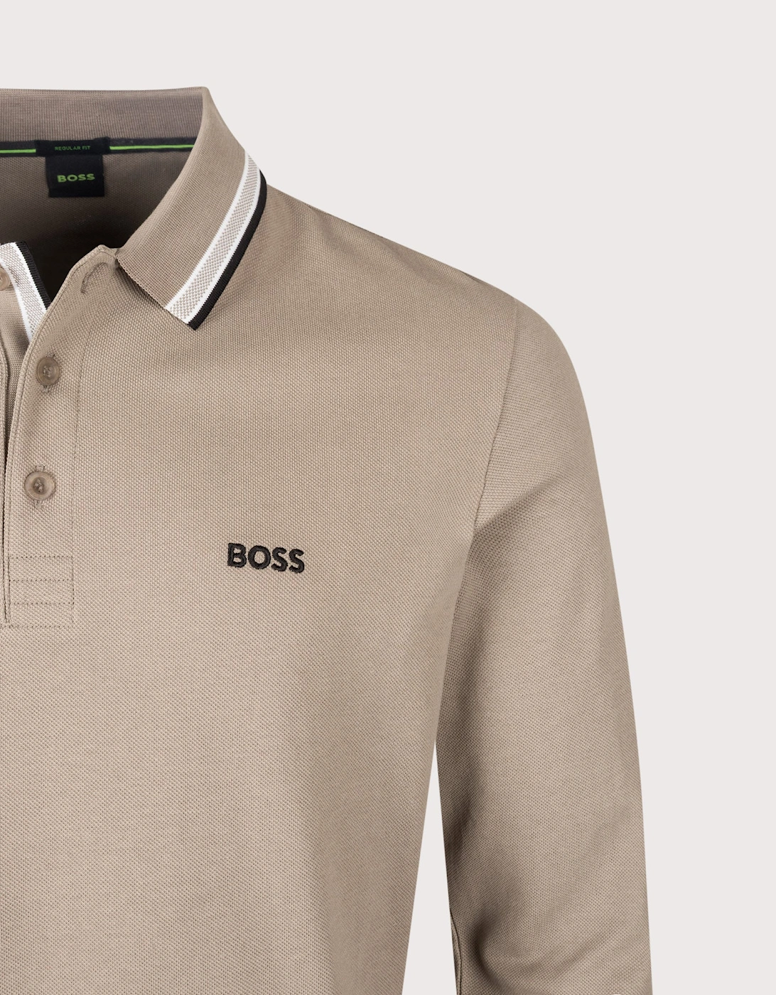 Regular Fit Plisy Long Sleeve Polo Shirt