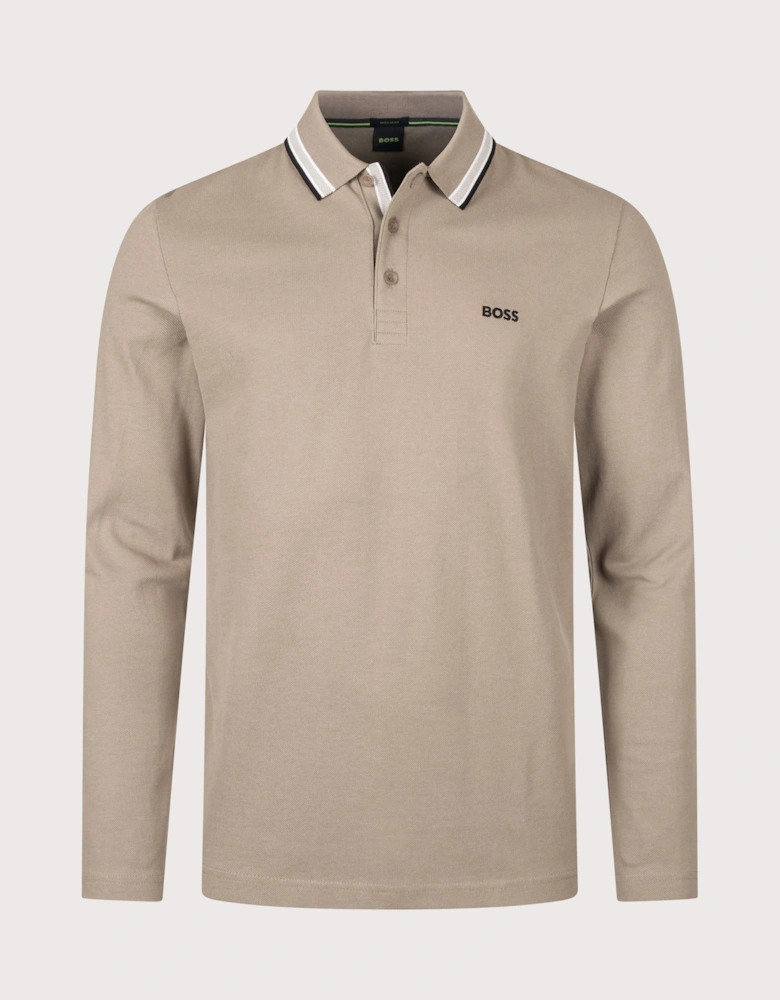Regular Fit Plisy Long Sleeve Polo Shirt