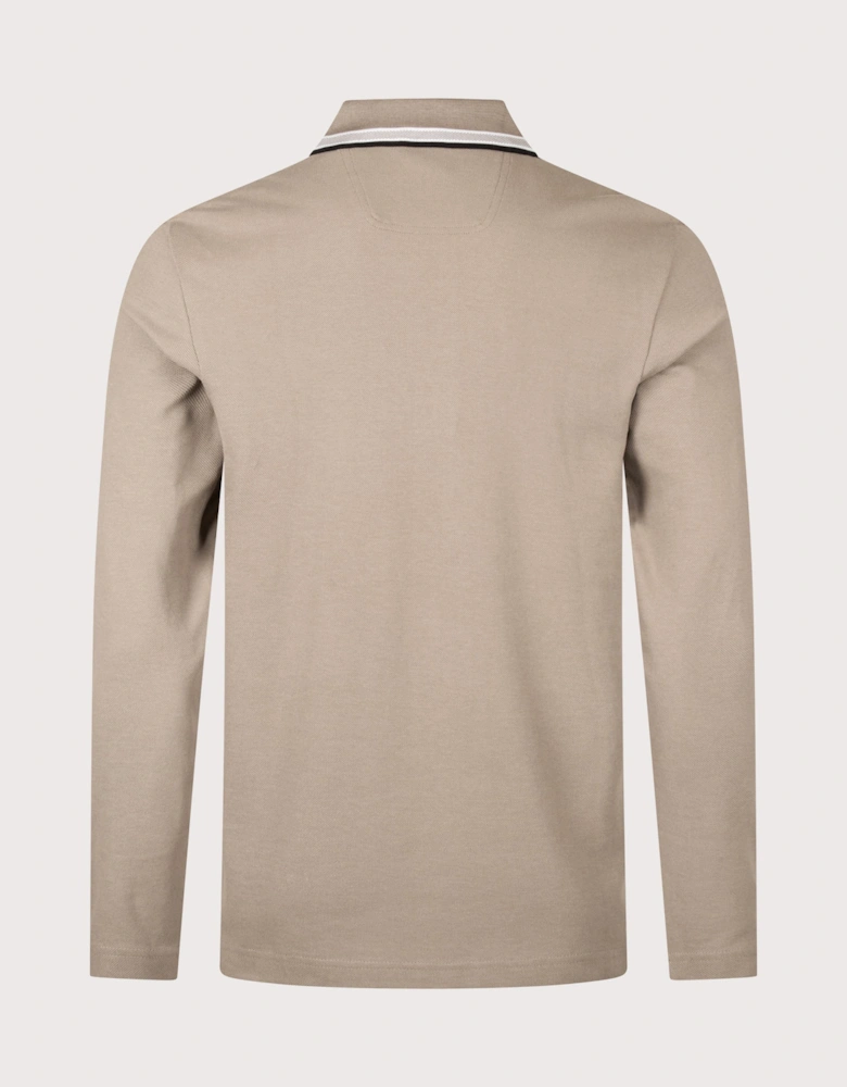 Regular Fit Plisy Long Sleeve Polo Shirt