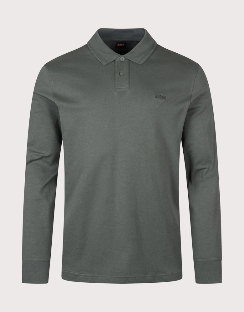 Regular Fit Piqué Interlock Long Sleeve Polo Shirt