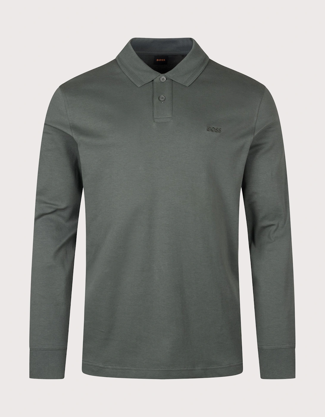 Regular Fit Piqué Interlock Long Sleeve Polo Shirt