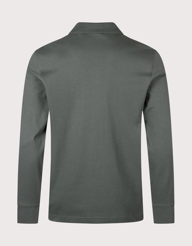 Regular Fit Piqué Interlock Long Sleeve Polo Shirt