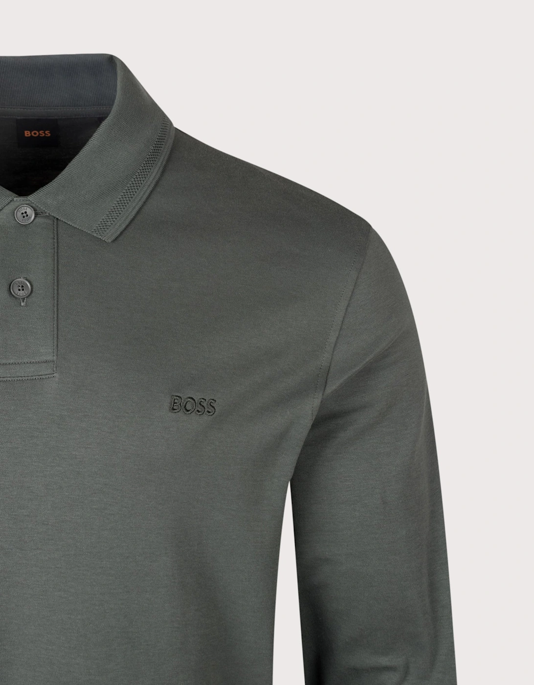 Regular Fit Piqué Interlock Long Sleeve Polo Shirt