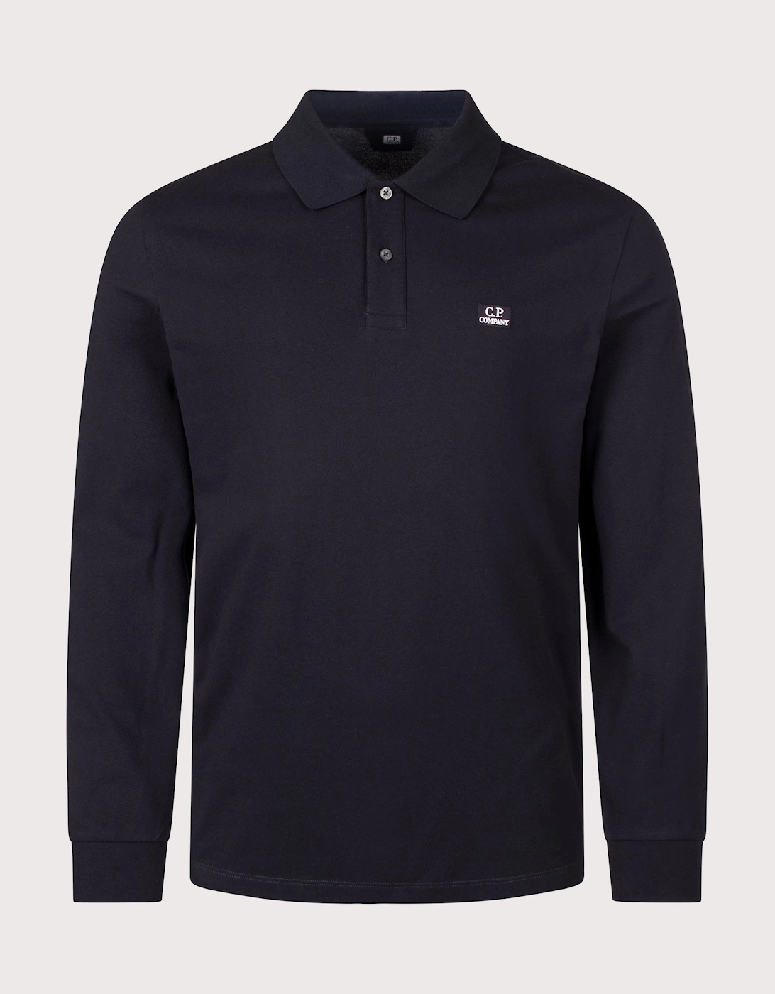 Long Sleeve Stretch Piquet Logo Polo Shirt