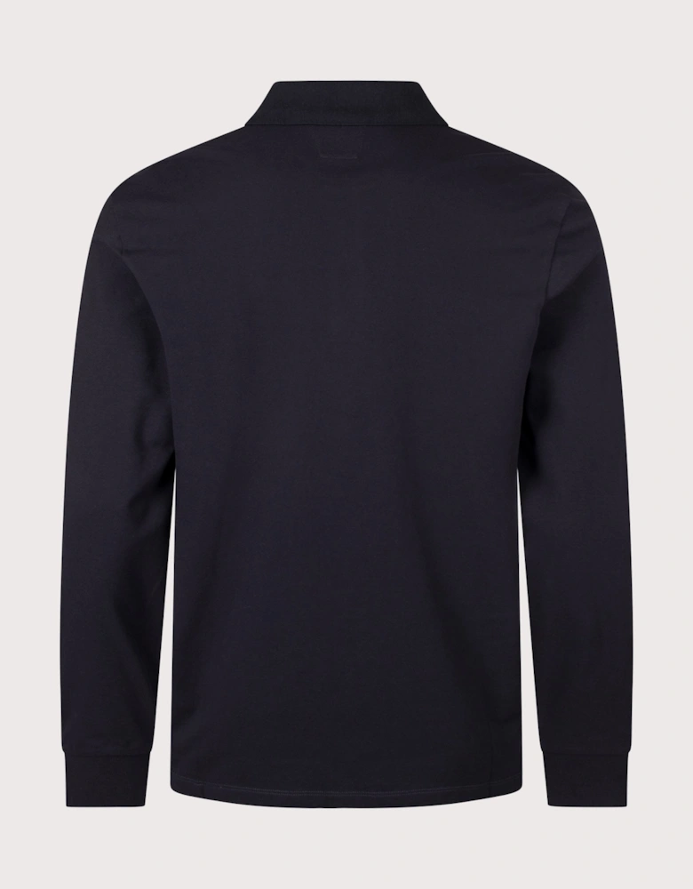 Long Sleeve Stretch Piquet Logo Polo Shirt