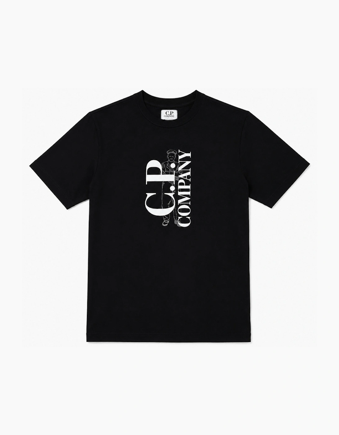 C.P. COMPANY LOGO TEE IN BLACK CMM00V