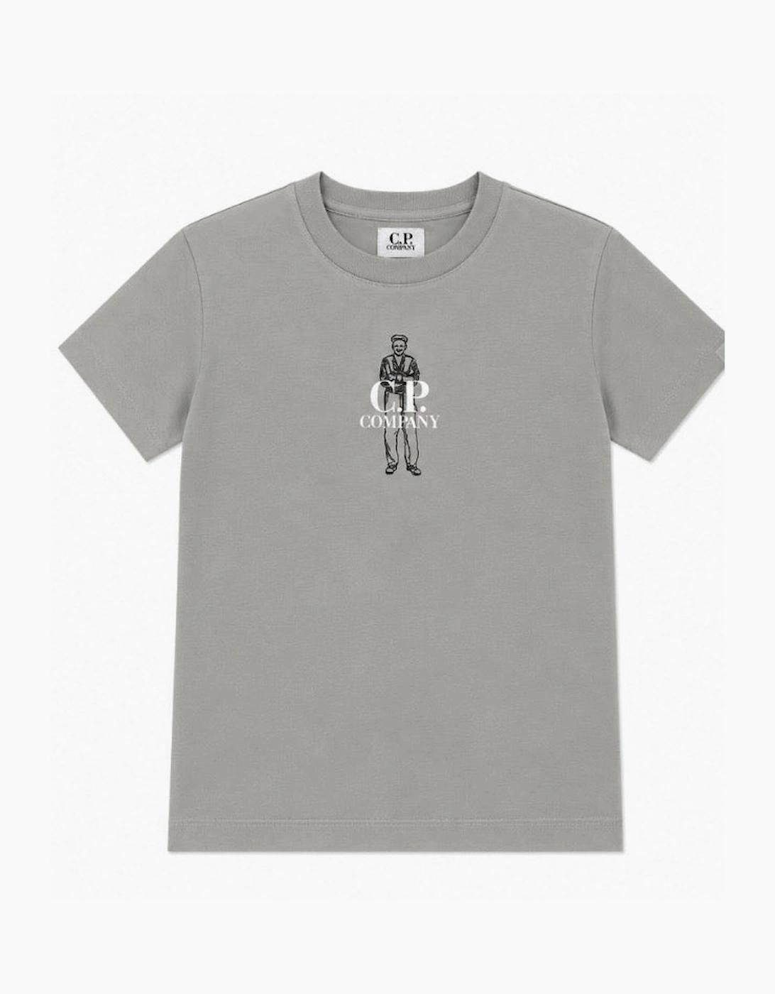 C.P. COMPANY GRAPHIC TEE IN FLINT GREY CQM00Q