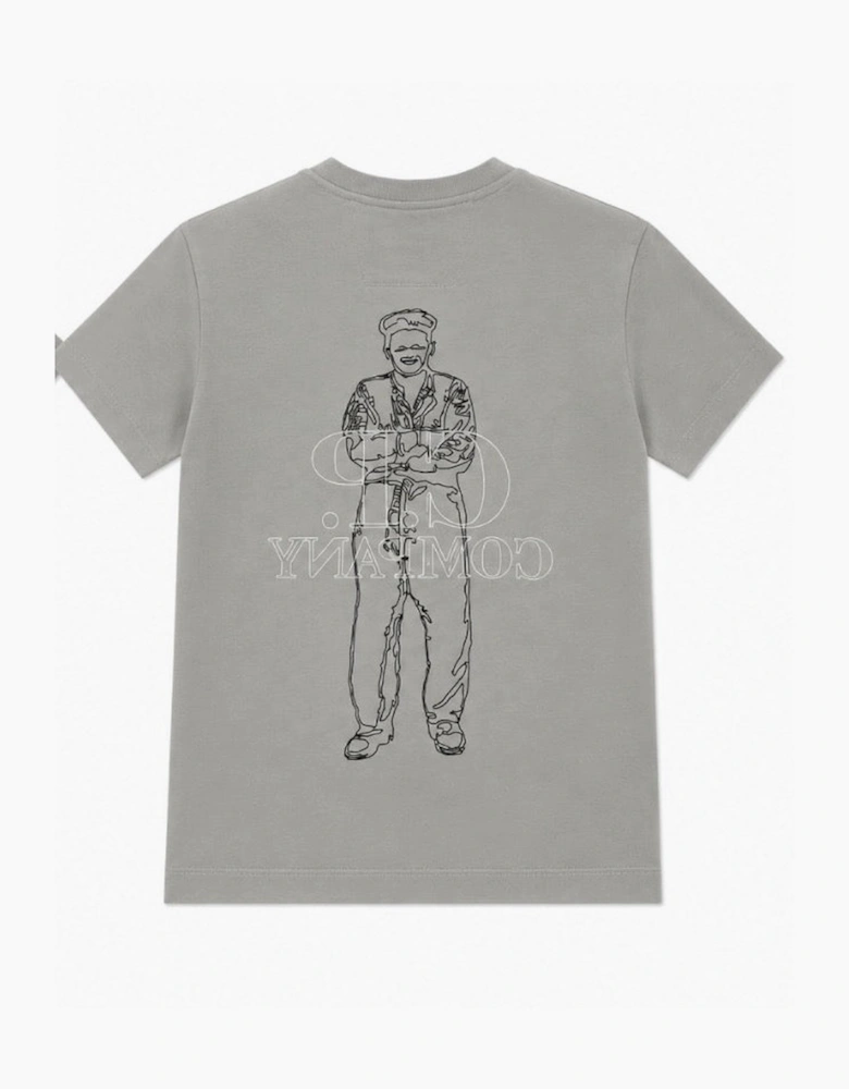C.P. COMPANY GRAPHIC TEE IN FLINT GREY CQM00Q