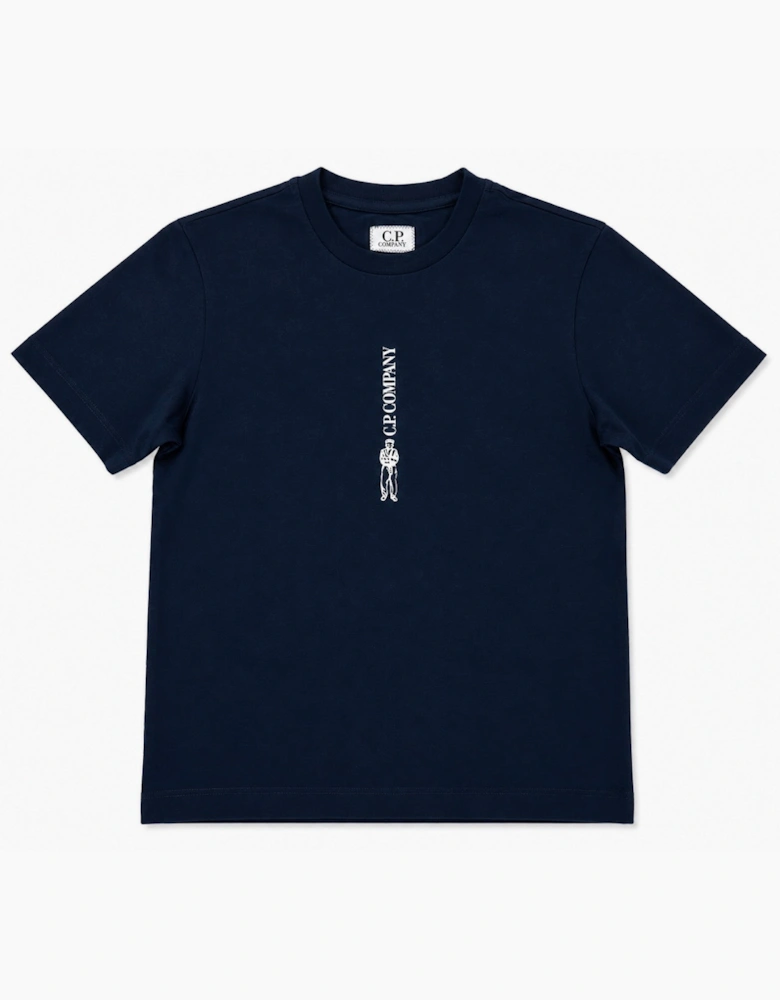 C.P. COMPANY LOGO TEE IN NAVY CUM018