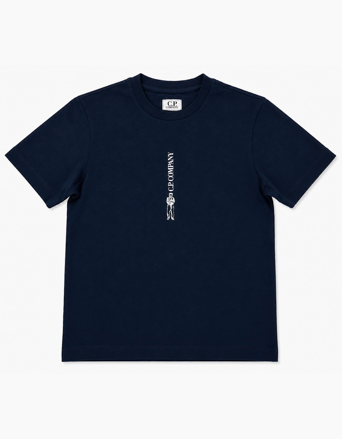 C.P. COMPANY LOGO TEE IN NAVY CUM018