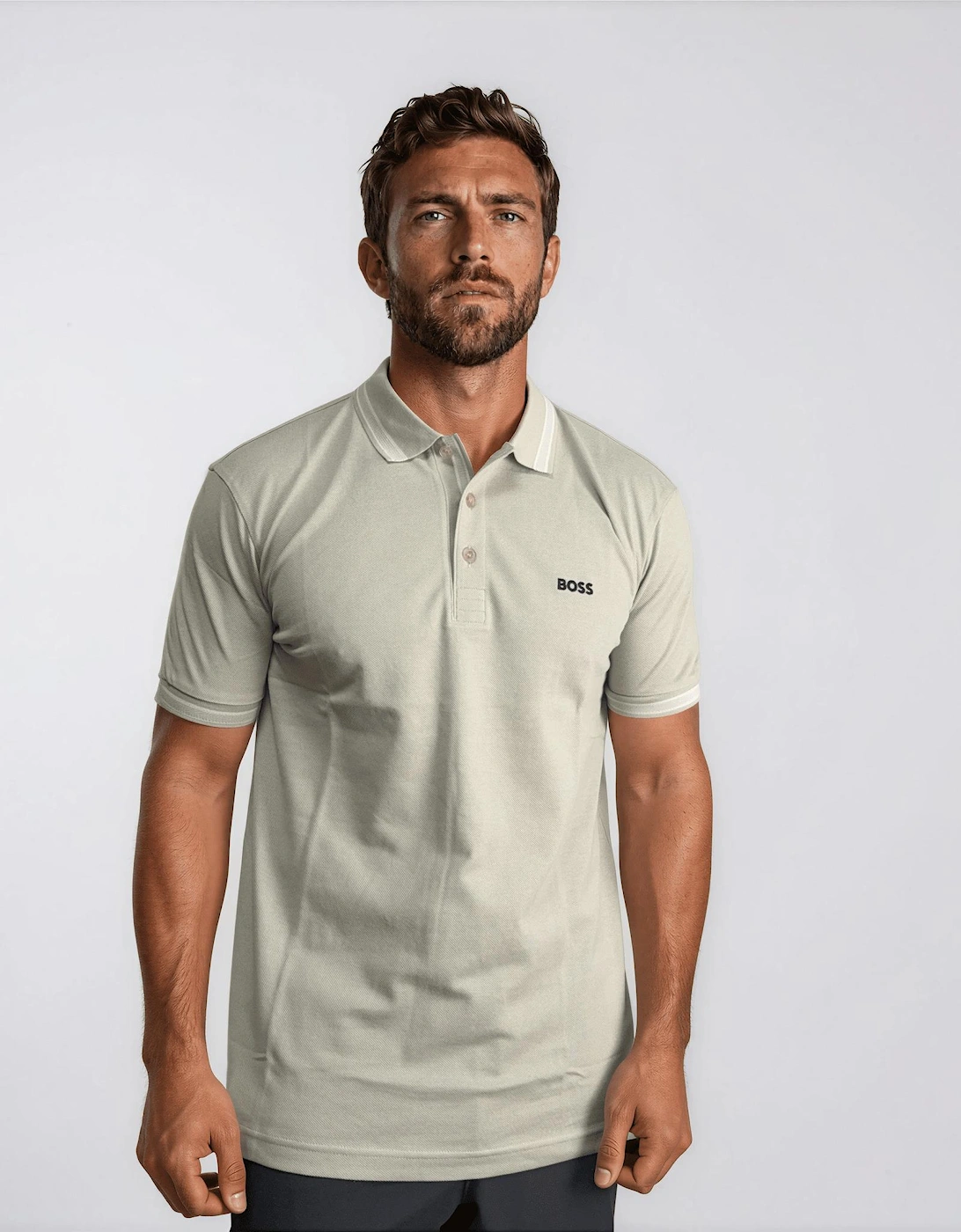 Boss Paddy Polo Shirt in Light Beige