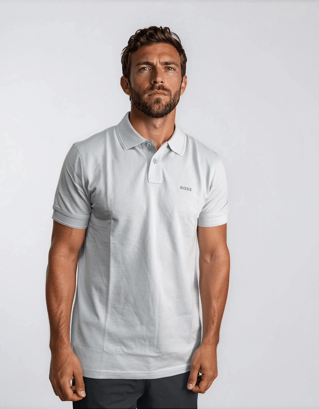 Boss Prime Polo Shirt in Pastel Grey