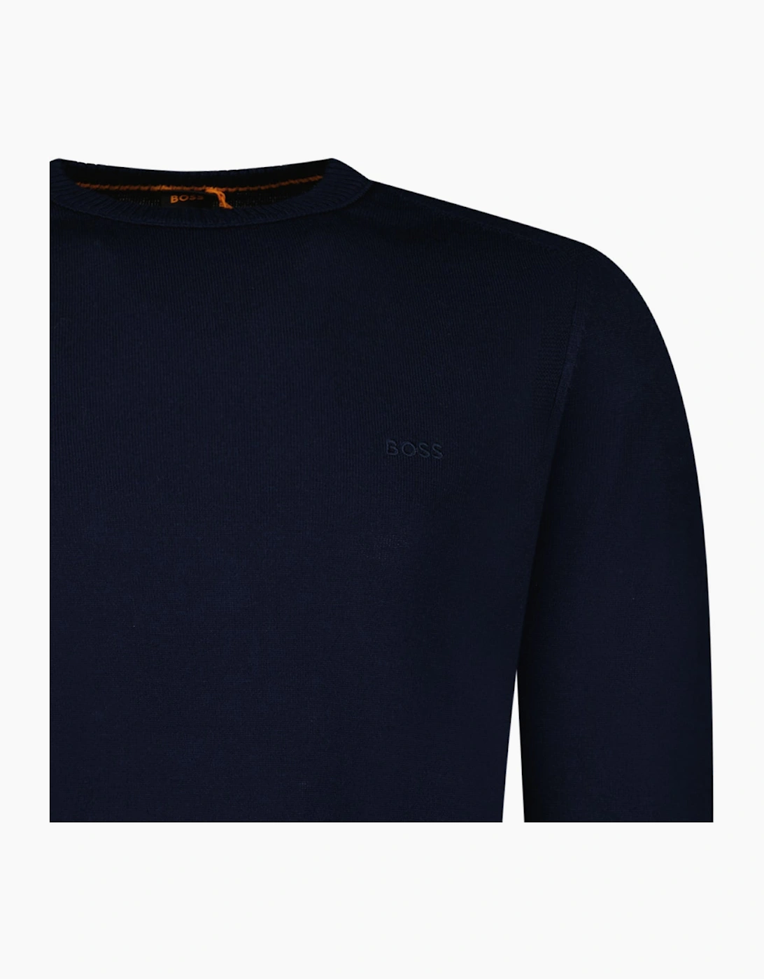 Boss Avac Crew Neck Knit Jumper in Navy