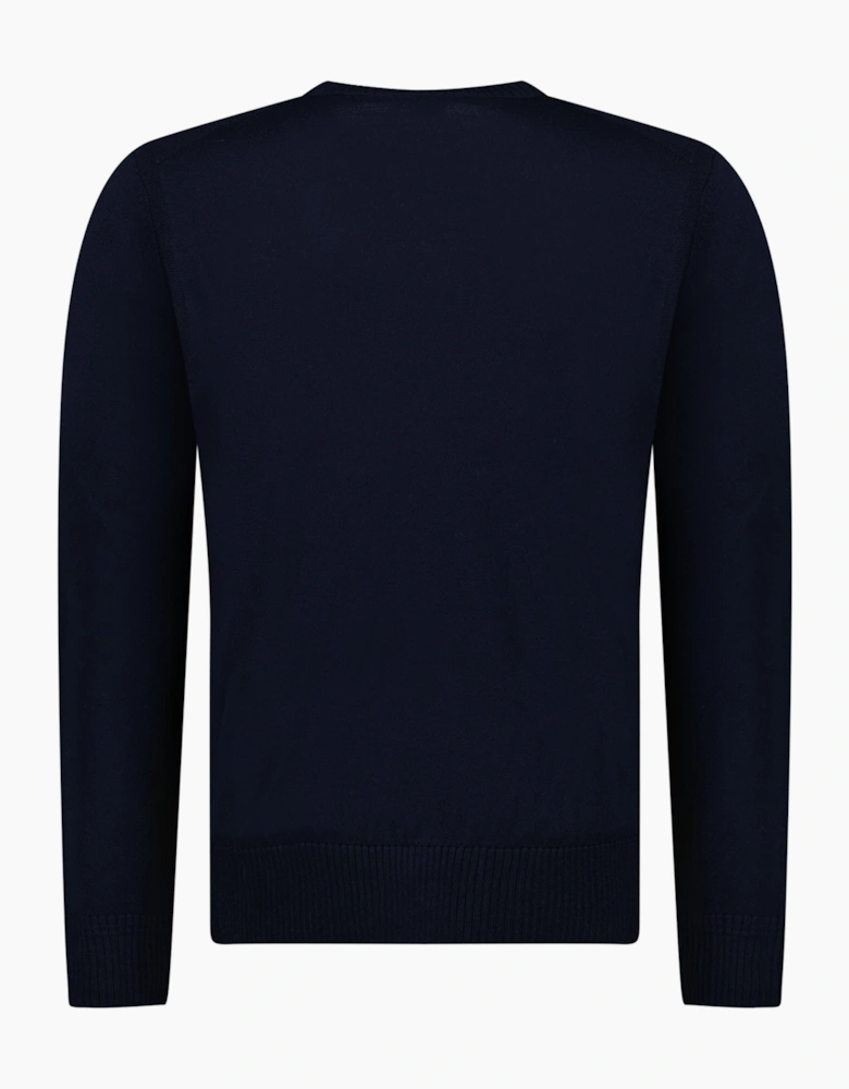 Boss Avac Crew Neck Knit Jumper in Navy