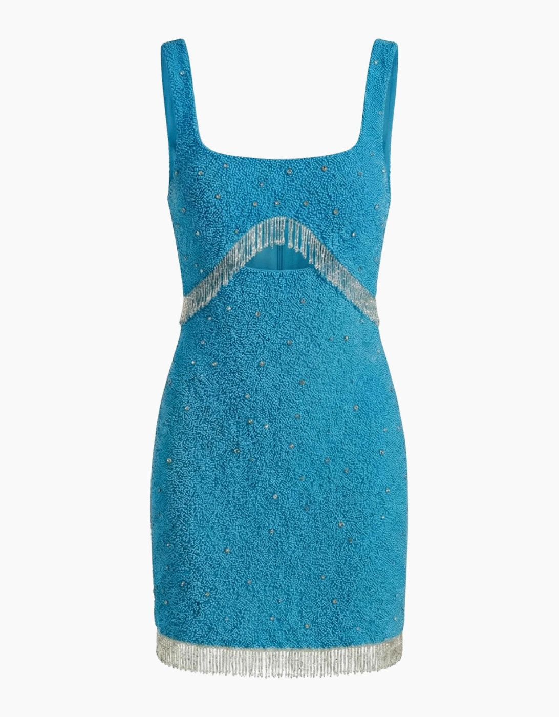Posy Sea Blue Beaded Mini Dress